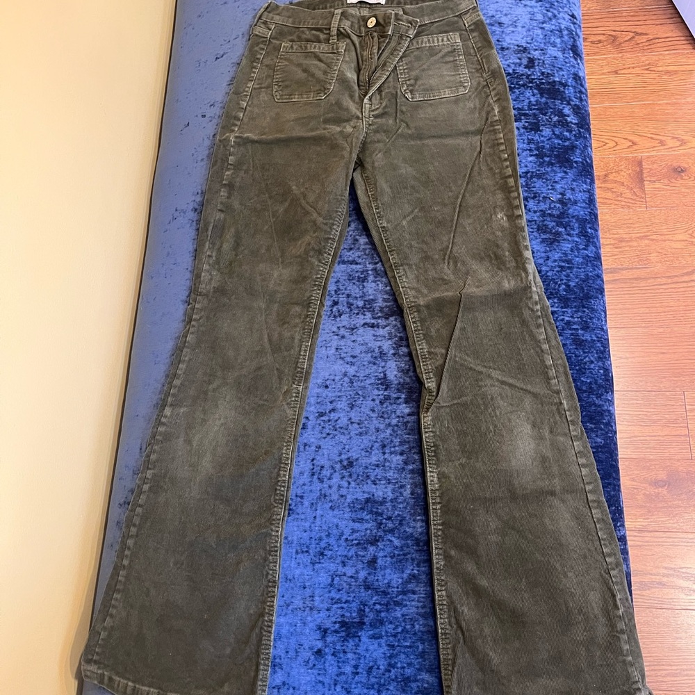 GAP Olive Green Corduroy Flared Pants Size 4